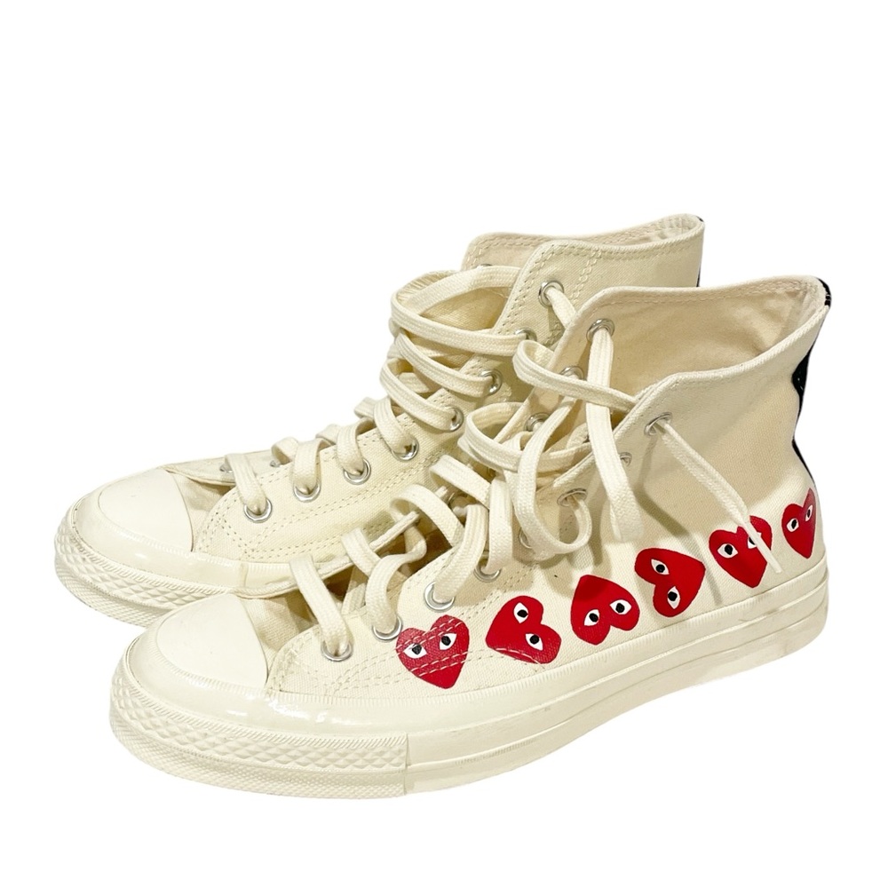 CONVERSE CHUCK TAYLOR HI COMME DE Garçons Men’s Size 8 Women’s 10 MULTI Hearts